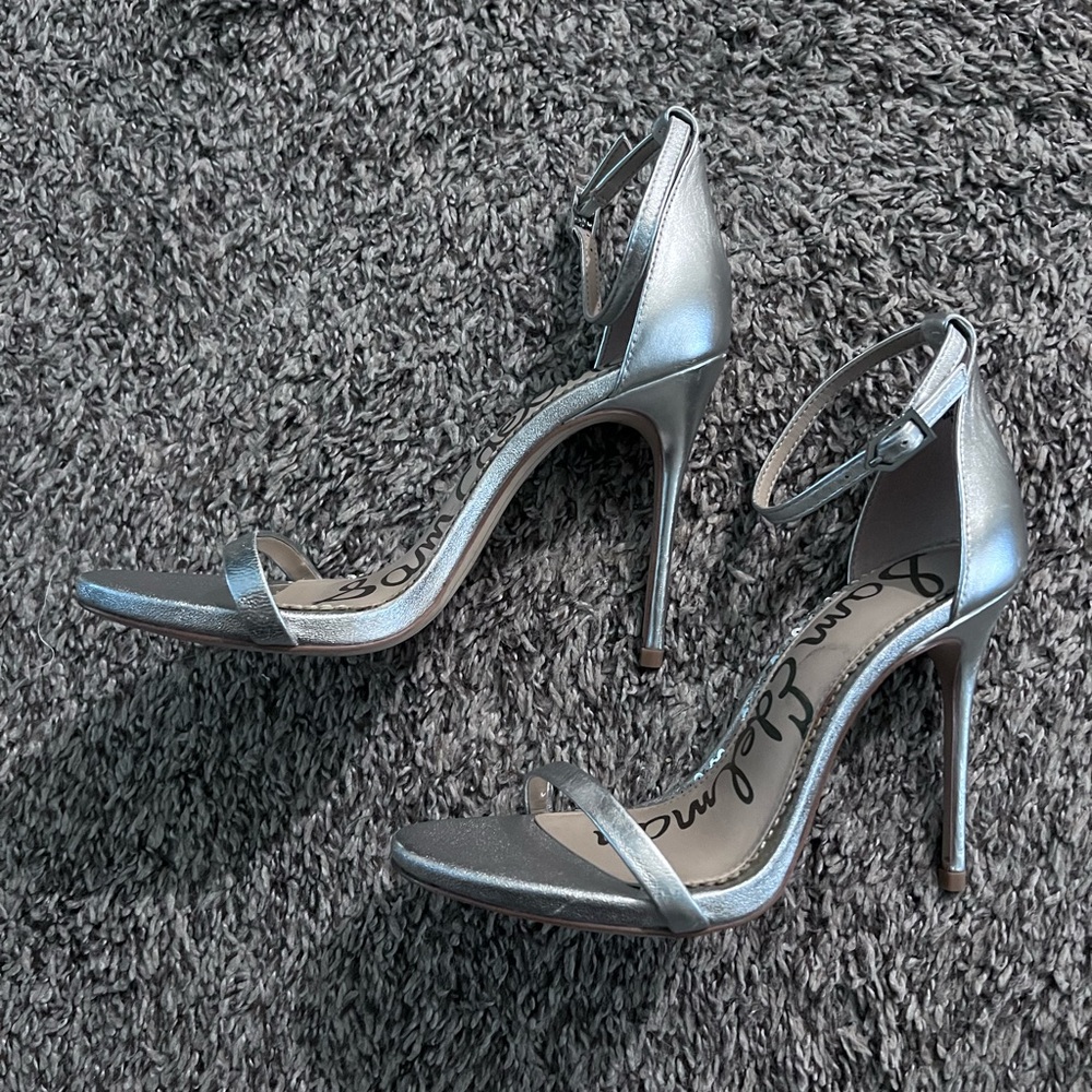 Sam Edelman silver ankle strap sandal